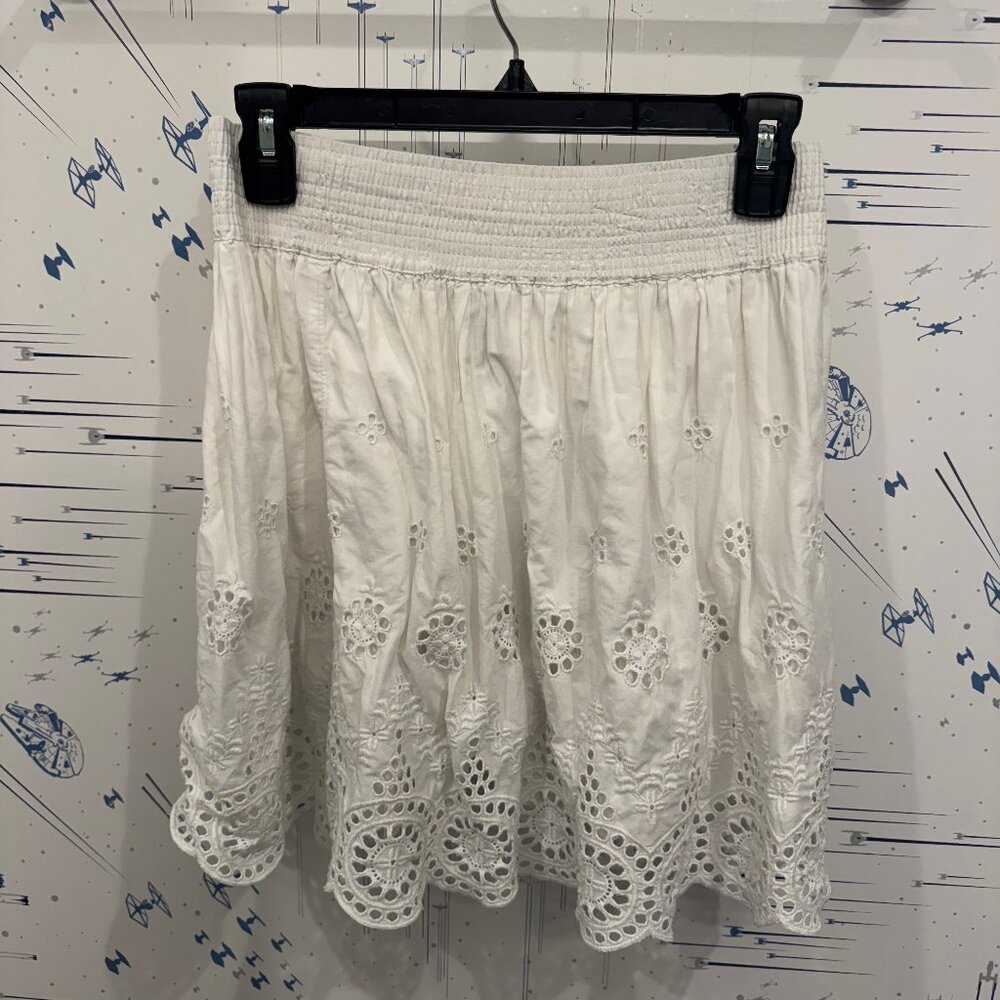 Hinge Eyelet White Skirt (XS)